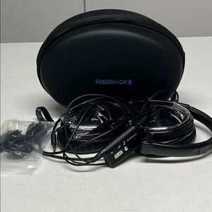 Black Over-Ear Headphones with Case and Cable